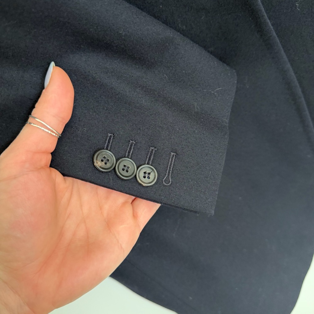 Pauw Amsterdam 100% Virgin Wool Longline Blazer Coat Size 3 (Large), Navy Blue - Picture 7 of 10